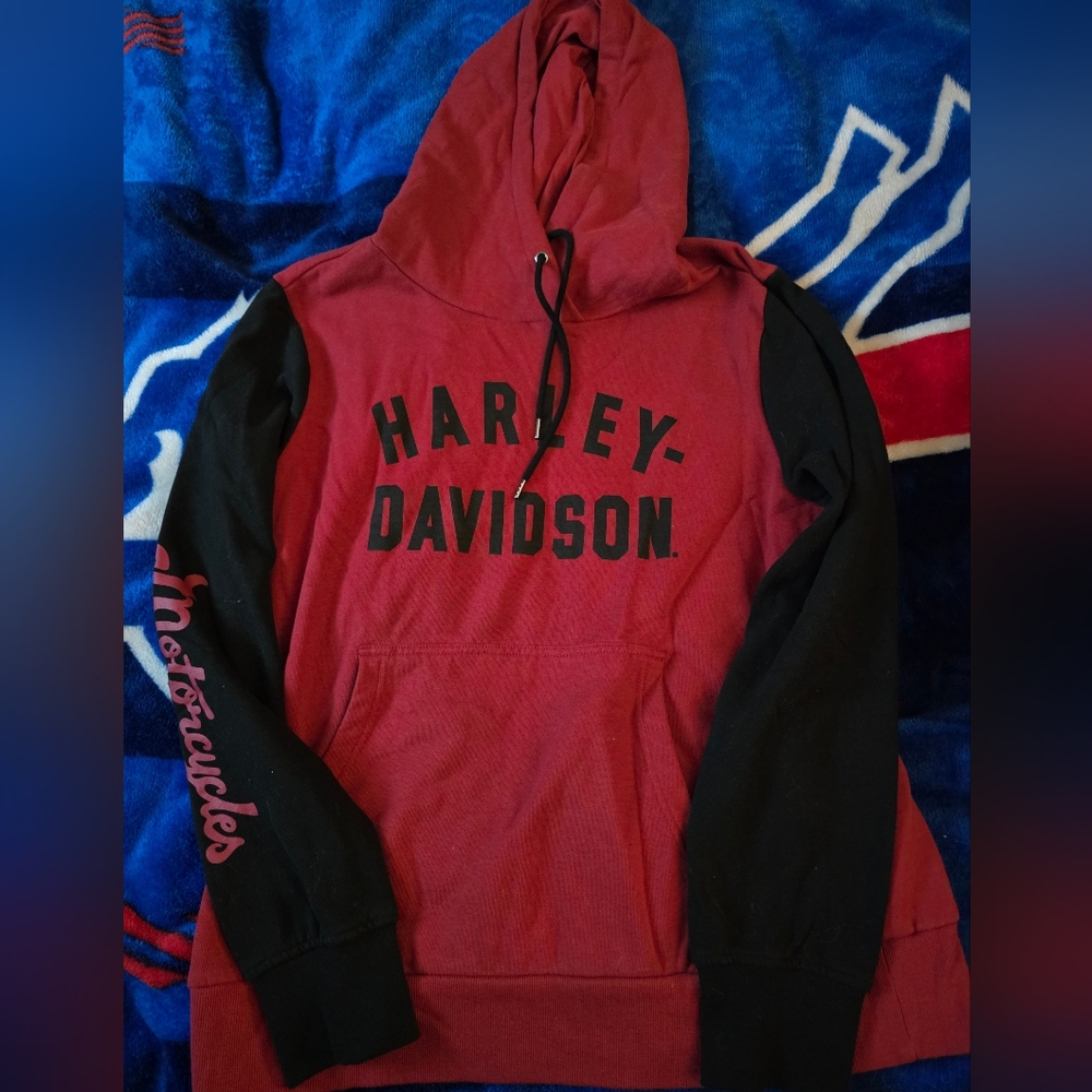 Harley-Davidson Men's Red and Black Sweater